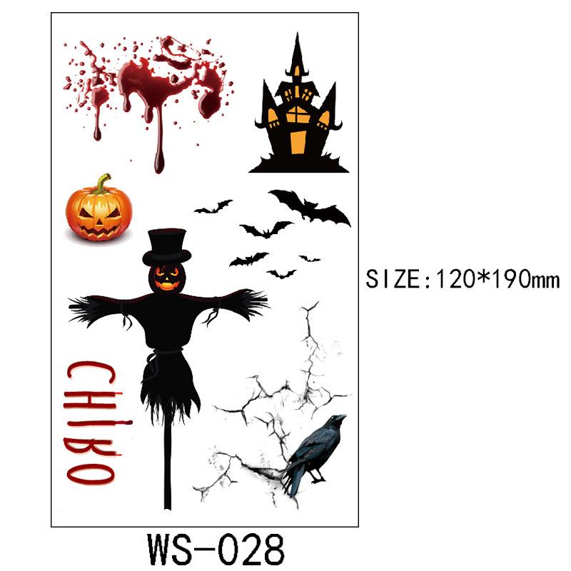 Halloween Tetovací samolepka Rána Jizva Horor Zábavný Kostýmová párty Samolepka na obličej Tetování