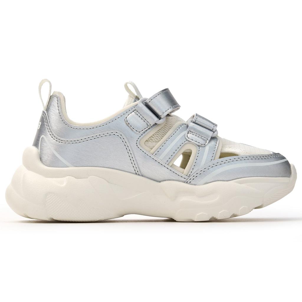 MLB New York Yankees Synthetic Leather Hollowed Out Cool Fashion Non-Slip Breathable Low-Top Casual Shoes Kids sneaker Silver 7ASHCB153-50SIS