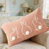 Hidden Zipper Easter Bunny Pillow Cover Plush Sofa Cushion Case Cute Rabbit Pillow Case  Holiday