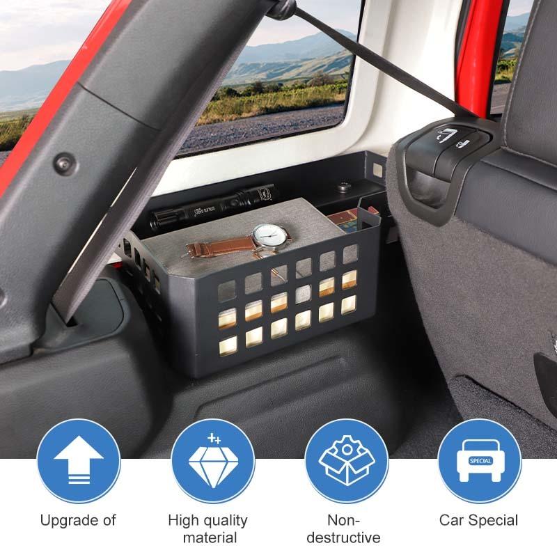 Car Tail Box Multifunctional Storage Box Organizer Metal Container For Jeep Wrangler JL 2024 Up 4-Door Version Interior Stowing Tidying Accessories