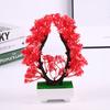 Simulated Heart Shaped Chrysanthemum Fake Flowers Plants Potted Desktop Decor