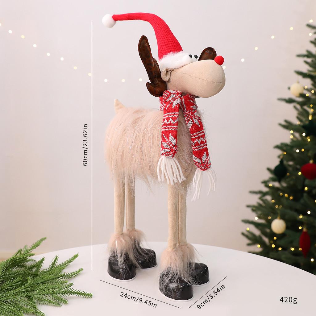 Christmas Santa Doll Decor With Fabric Material For Holiday Window Display