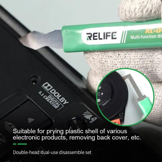 RELIFE RL-049A Double-headed Multi-function Prying Knife for Iphone Android Remove The Glass Back Cover Tin Scraping Knife Tools
