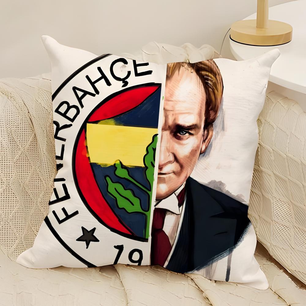 Cool FFenerbahceS Pillow Case Natural Linen DoubleSided Printing Sofa Home Decor Cushion Cover