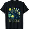 Catzilla Gruselige Nacht im Van-Gogh-Stil - Lustiges Kätzchen & Katze T-Shirt