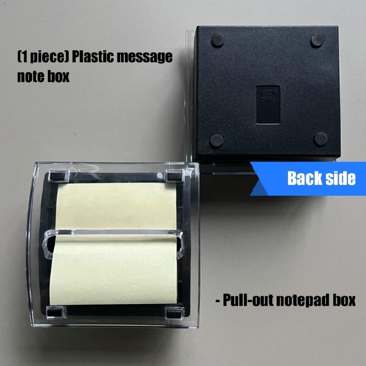 Desktop Note Container Clear Plastic Note Organiser Box Pull Out Sticky Notes Dispenser For School Office Home Use