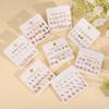 12 Pairs/Set Women'S Pearl Flower Crystal Mix Design Studs Earrings Girls Elegant Gold Heart Ear Jewelry Gift