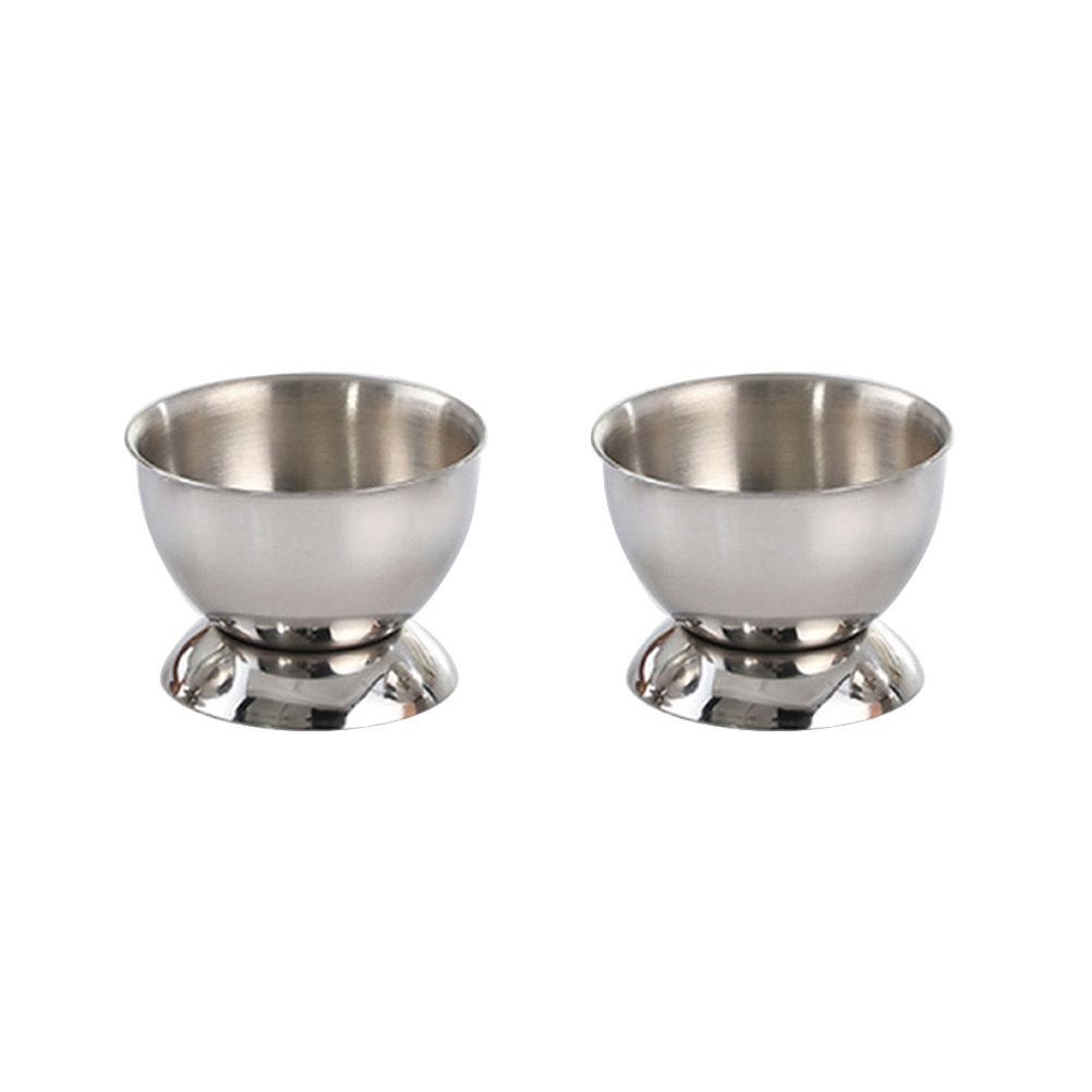 2Pcs Stainless Steel Boiled Egg Holder Egg Cup Tabletop Kitchen Dining Room Restaurant Easter Holiday Decoration