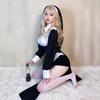 Nun Dress Sexy Drag Nurse Dress Halloween Vampire Reaper Maid Plus Size Skinny Robe