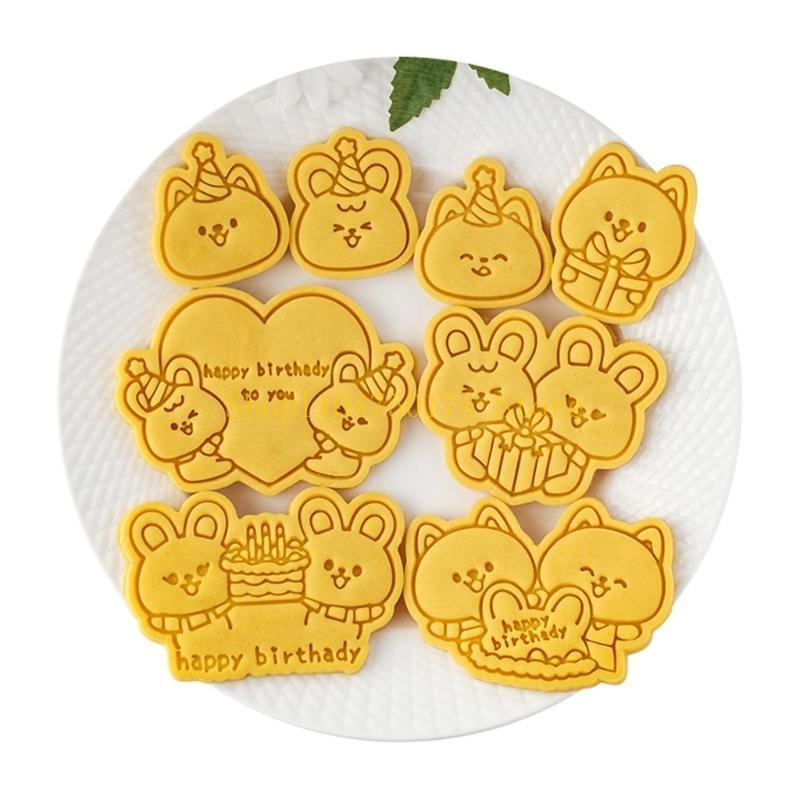 Biscuit Stamps Plastic Material Animal Cookie Molds for Special Greetings top sale