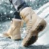 Marke Warme Plüsch Schneestiefel Hochschaft Wasserdicht Herrenstiefel Winter Wüstenstiefel Outdoor Rutschfest Stiefeletten Kampfstiefel