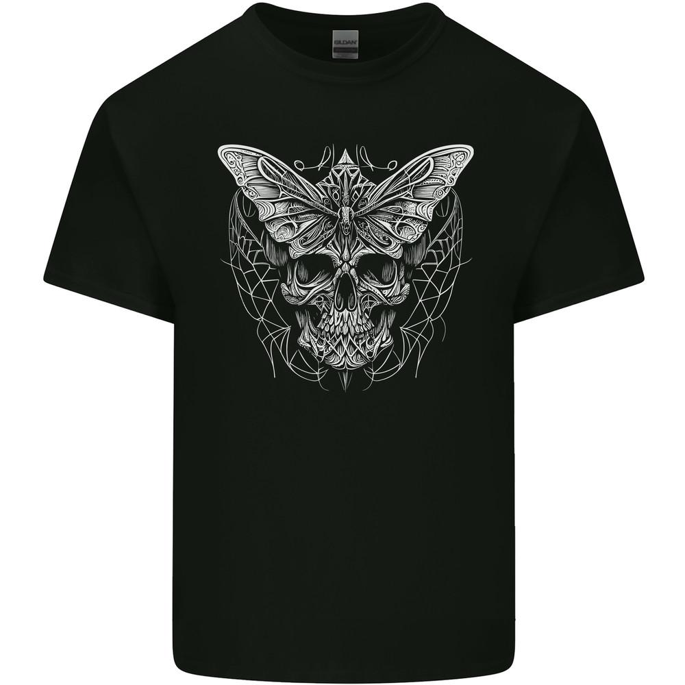A White Moth Skull Mens Light Cotton T-Shirt Unisex T-Shirt XL