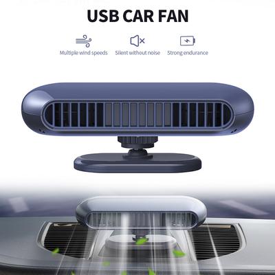 Uniwersalny samochód z podwójną turbiną USB, ładowany, cichy, regulowany obieg powietrza, mini wentylator elektryczny, akcesoria samochodowe, wentylator samochodowy, chłodnica