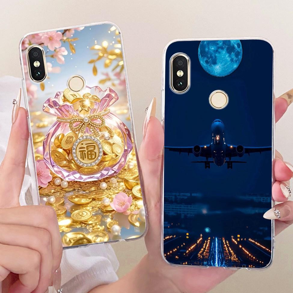Transparent For Redmi 6 Pro Cover For Xiaomi Mi A2 Lite Case Cute Cartoon Fashion Butterfly Funny Painted Casing M1805D1SG