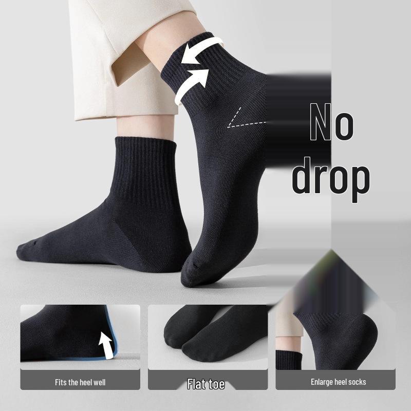 Men's Disposable Mid-Calf Socks - Sweat-Absorbent, Wash-Free, Ideal for Travel and Business Trips