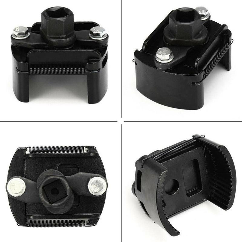 Universal Adjustable Oil Filter Wrench Two-Jaws 60-80mm Range Filter Remover Tool for Auto Maintenance