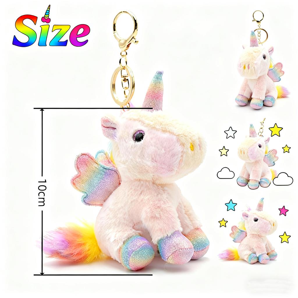 Mini Plush Unicorn Stuffed Animals Bulk Party Favors DIY Keychain Soft Toys for Kids Birthday Gifts