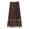 High-end Fungus Lace A-shaped Skirt Women's Spring New Mesh Medium and Long Cake Fluffy Skirt