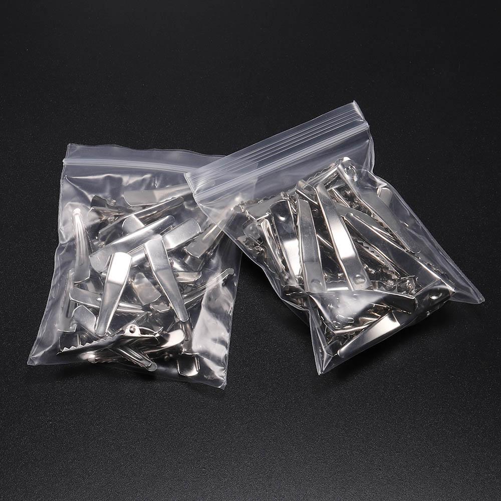 20-50pcs/lot 30/40/45/55/60mm Clips Single Prong Alligat Hairpin With Teeth Blank Setting For DIY Hair Clips Jewelry Making Base
