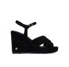 Suede Wrapped High Wedge Sandals