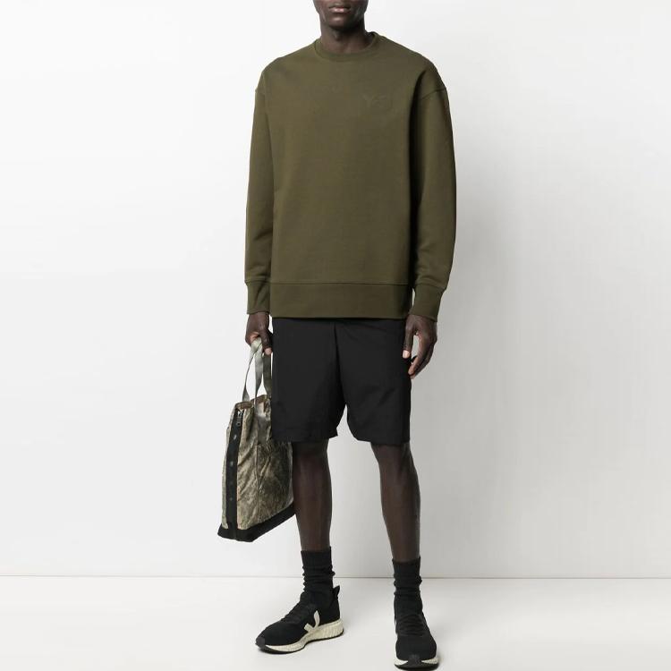 Y-3 FW21 Logo Crewneck Sweatshirt Men Sweatshirt Green GV4192