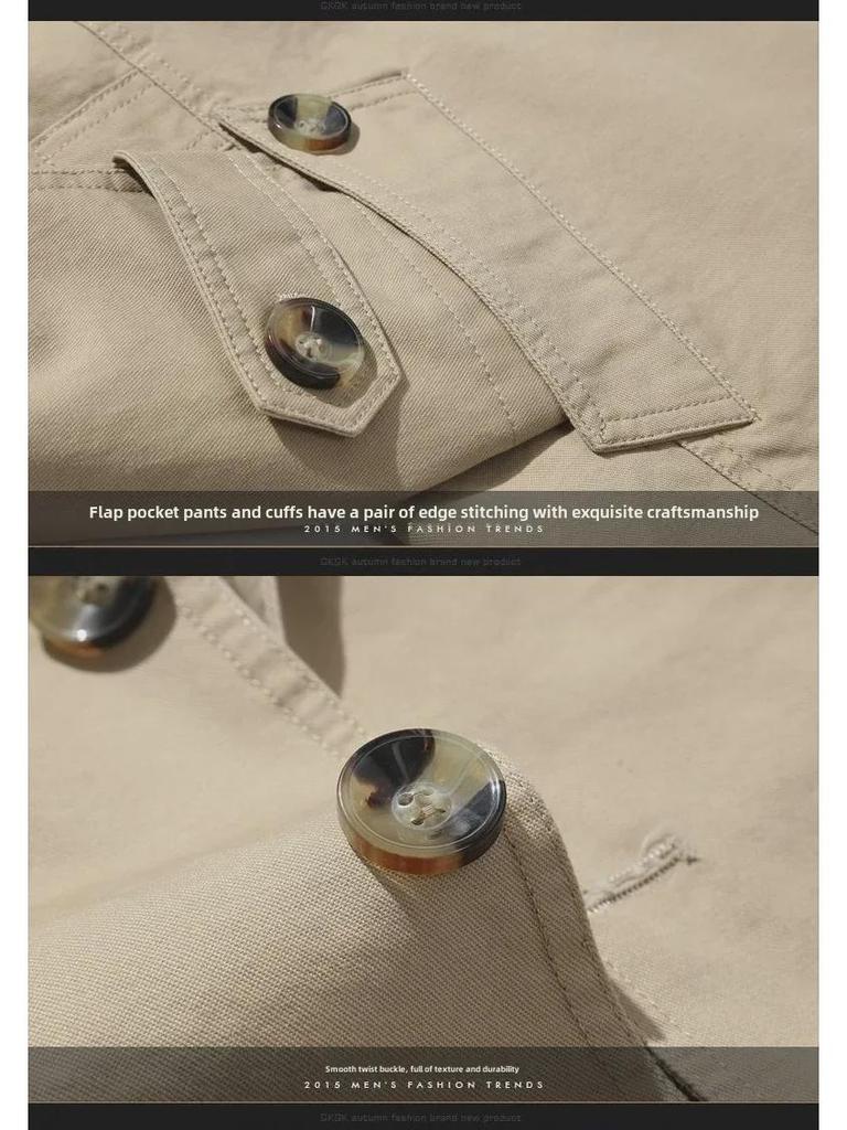 Herren Trendige Frühling Mid-Length Baumwolljacke - Leichter Casual Windbreaker