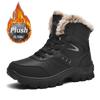 2024 New Winter Men's Snow Boots New Waterproof Leather Warm Plush Ankle Boots Non-slip High Quality Light Luxury Brand Shoes