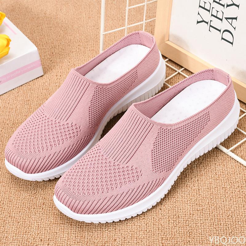 2025 New Women's Shoes Outdoor large sized Half slipper Casual breathable soft soled shoe Ladies Comfortable Mom Shoes Zapatos