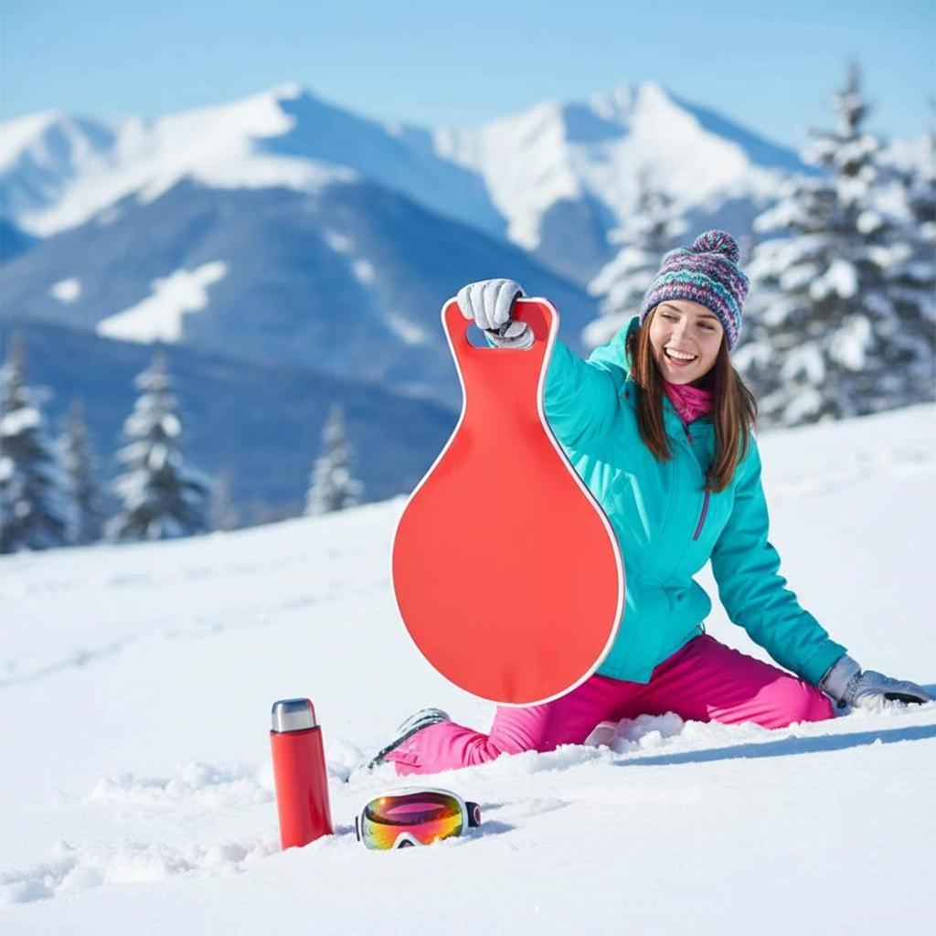 Foldable Winter Sled Long-Lasting Portable with Handle Versatile for Adults