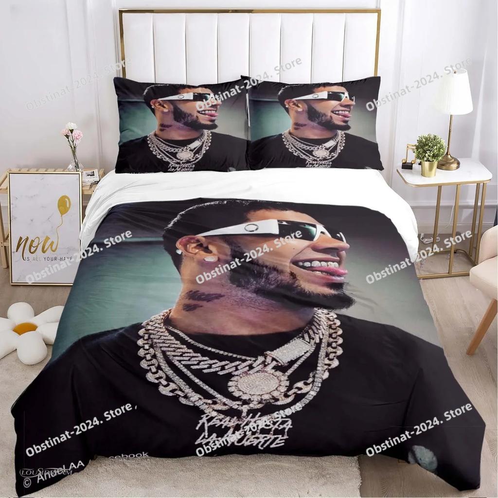 Anuel AA Rapper Hip Hop Singer All Season Bedding Set Printed Duvet Cover Pillowcase Single Double Style Queen King Size Sets