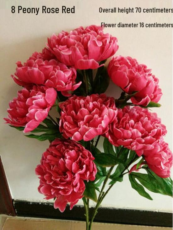 Pfingstrose Seidenblumenstrauß, 8 Köpfe - Künstliche Dekoration für Wohnzimmer & Hochzeit, Kostenloser Versand