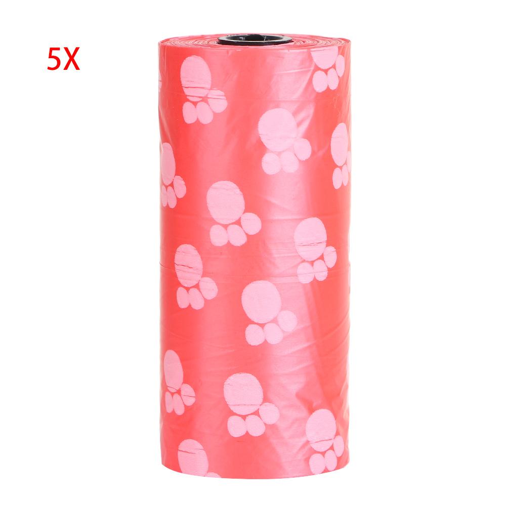 Painted Pooper Refills Plastic Home Supply Scooper Waste Poop Bags Pet Dog 5Rolls/75Pcs Pick красный