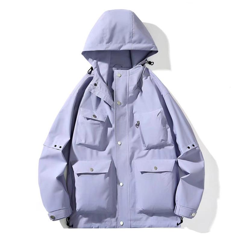Jacket Jacket Men's Hooded Loose Versatile Trend Jacket Three-proof Tooling Jacket Couple Trend Sportswear
