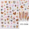 Nail Art Stickers, Cartoon Cute Pet Kitten Cat Expression Cat Paw Adhesive Nail Stickers