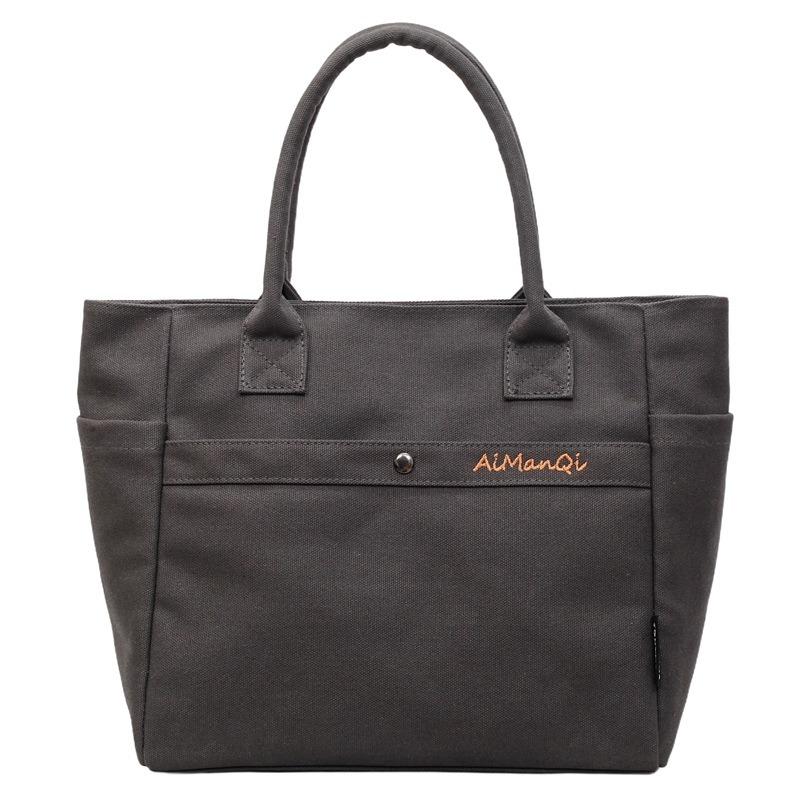 New simple canvas bag women's large-capacity casual tote bag student class bag going out shoulder handbag