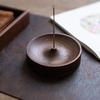 North American Black Walnut Solid Wood Incense Stick Leak-proof Round Incense Burner Agarwood Tray Holder Oriental Aesthetics