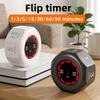 Flip Pomodoro Timer Rechargeable Digital Visual Countdown Timer 7 Preset Time Mute/Loud Sound Alarm Desk Timer for Study Kitchen