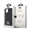 Karl Lagerfeld Klhcp15Spklpklk Iphone 15 / 14 / 13 6.1 Czarny/Black Hardcase Skóra Monogram Hot Stamp Metalowe Logo