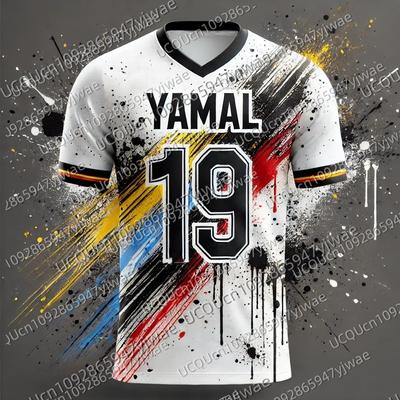 Football Star Yamal 19 Jersey Youth Soccer Short Sleeve Tee for Boys & Girls Men's Summer Outdoor Sports & Travel T-shirt