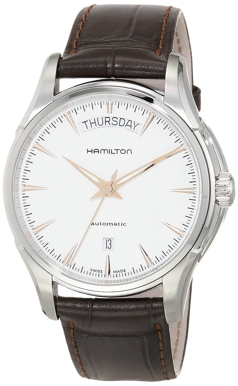 

Hamilton Jazzmaster Day Date Men s Watch with White Dial (H32505511) - Officially Guaranteed [Imported]