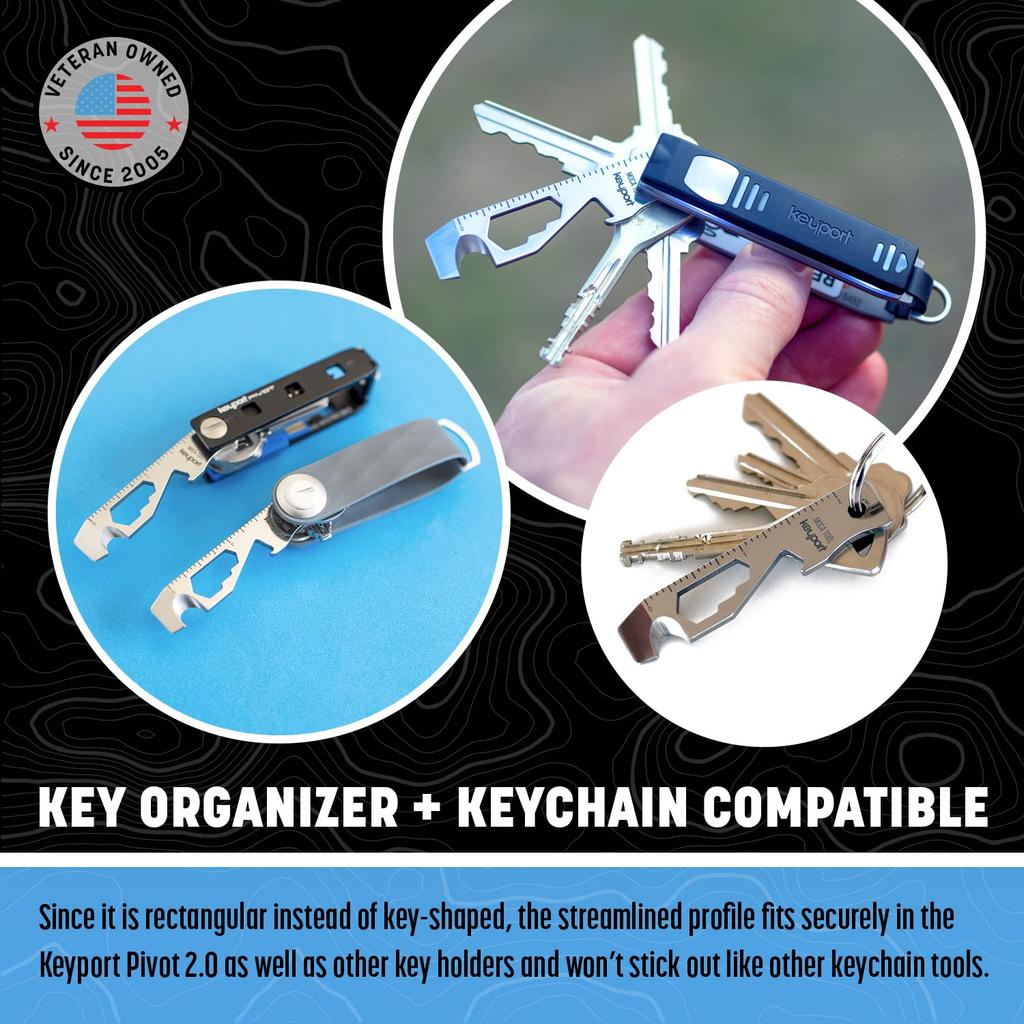 Keyport MOCA Key Tool Keychain Cord Box Scoring Hex Bit 3 TSA Keyport Pivot Keychain Size 10-in-1 Multi-Tool (Bottle Opener, Screwdriver, Cutter,