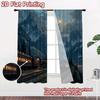 Set Of 2 Flat Printing Mysterious Train Sunset Chic Curtains Window Treatment Versatile Polyester Decorations Curtain