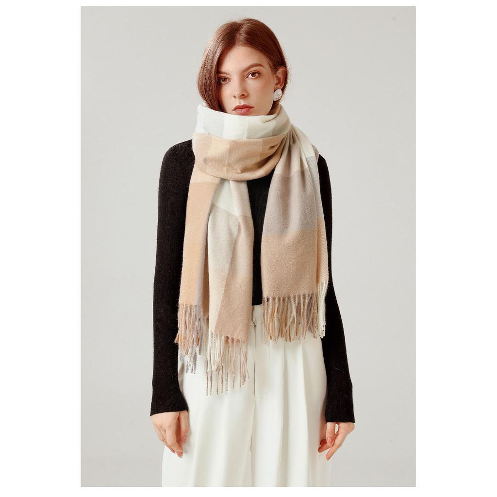 Eșarfă Toamnă Iarnă Nouă Eșarfă Damă Imitație Cașmir Dună Călduță în carouri