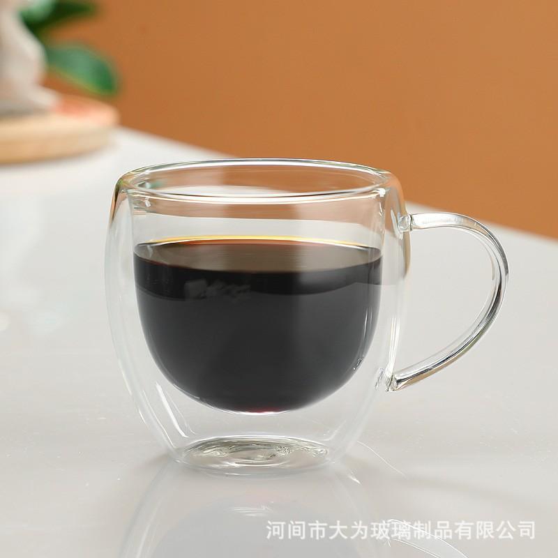 Thickened Double-Layer Water Cup Glass Egg-Shaped Cup High-Value Household Thermal Insulation Milk Cup Coffee Cup Transparent