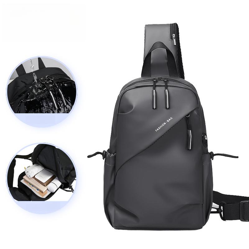 Fashion Men's Crossbody Bag High-End Casual Travel Women's Chest Bag Oxford Cloth Small Backpack Waterproof Wear-Resistant Chest Bag