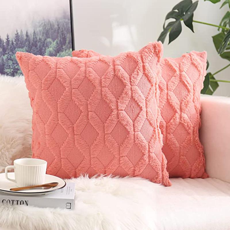 Ins Style Soft Plush Cushion Cover Black Decorative Pillows Boho Pillowcase 45x45 Pillow Cover for Sofa Bedroom Chair Home Decor