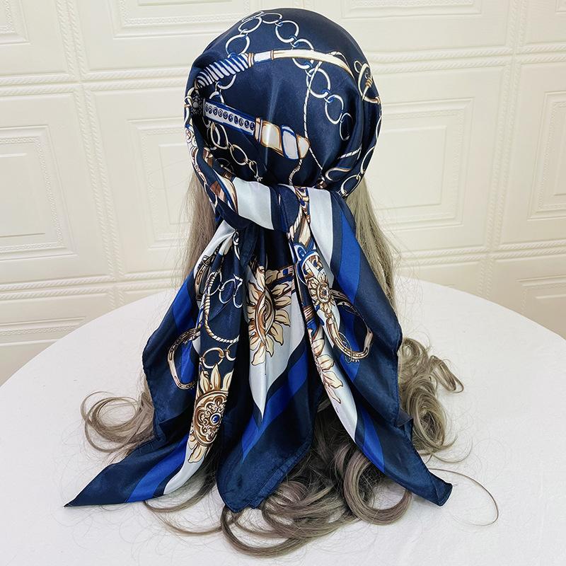 High-quality Luxurious Silk Scarves Headband Scarfs Neck Scarf For Women Chain Silk Scarf Women's Decorative Shawl