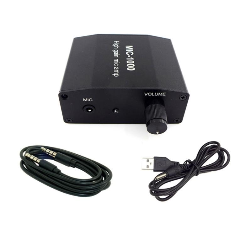 

MIC-1000 Professional 3.5mm Microphone Amplifier with USB Cable 1000 Times Signal Gained for Mobile Sound Enhancement 1