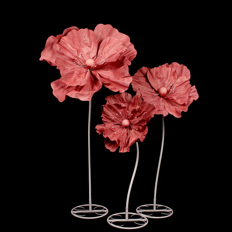 Wedding Aisle Floral Decorations: Foam, Silk, and Mesh Flower Arrangements