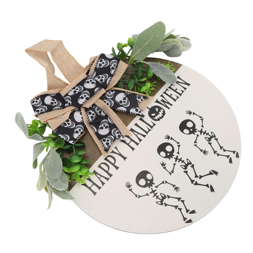 Skull Welcome Door Sign Decoration Funny Horror Spooky Front Door Hanger for Home Garden Bar Wall